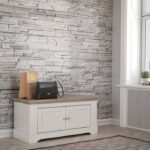 Maddox Storage Bench in Oak Nelson/Snowy Oak - Bench - Home Store UK