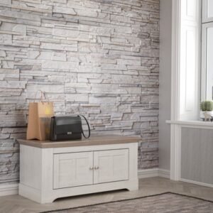 Maddox Storage Bench in Oak Nelson/Snowy Oak - Bench - Home Store UK