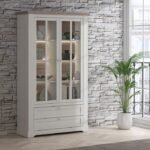 Maddox Display Cabinet in Snowy Oak/Oak Nelson - Display Cabinets - Home Store UK