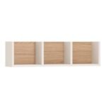 Alice 70cm Sectioned Wall Shelf in Light Oak and White High Gloss - Wall Shelf - Home Store UK