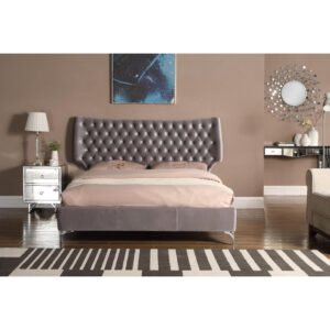Ashburn Velvet Double Bed Grey - Clearance - Home Store UK