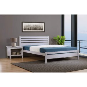 Attley Double Bed Solid Hardwood Grey - Clearance - Home Store UK
