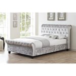 Anfa HFE Crushed Velvet Double Bed Grey - Clearance - Home Store UK