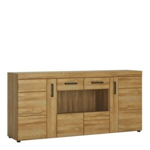 Dawn 4 Door Wide Glazed Sideboard in Grandson Oak - Sideboards - Home Store UK