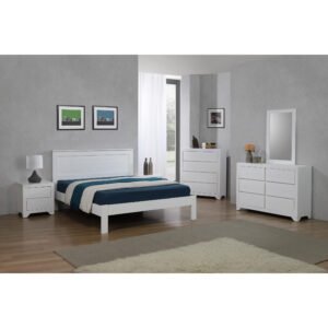 Aetna Double Bed White - Clearance - Home Store UK
