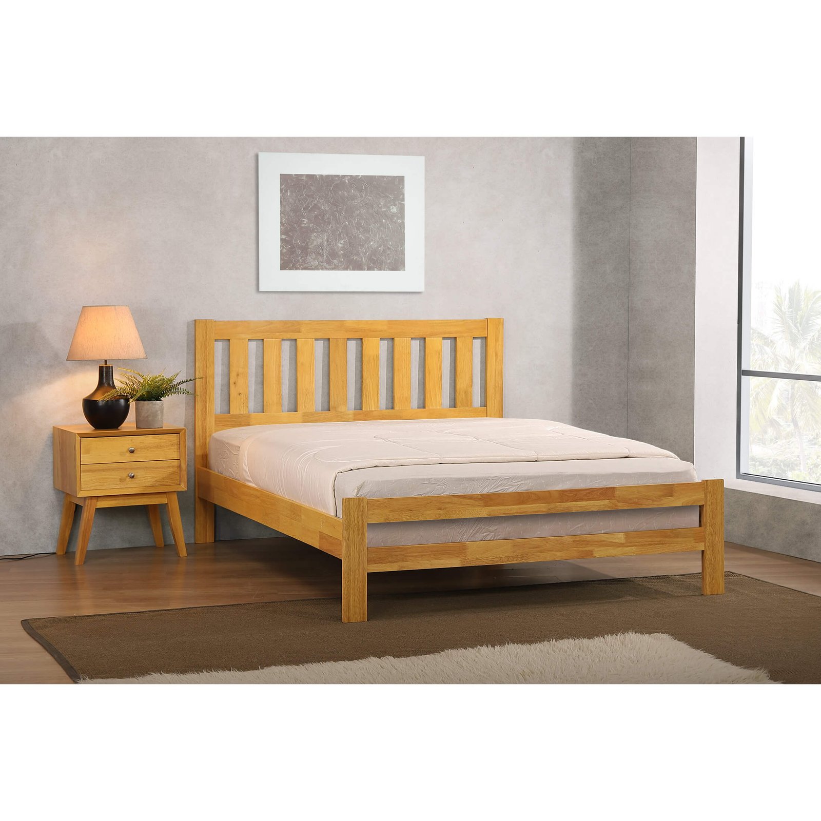 Kenton Double Bed Solid Hardwood Natural Oak - Clearance - Home Store UK Kenton Double Bed Solid Hardwood Natural Oak - Clearance - Home Store UK
