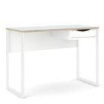 Lilly Desk 1 Drawer in White with Oak Trim - Desk - Home Store UK