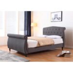 Marina Linen Double Bed Dark Grey - Clearance - Home Store UK