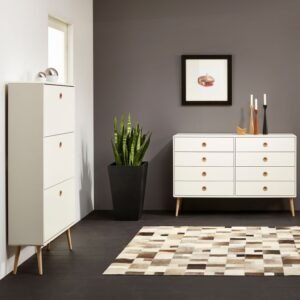 Cole Shoe Cabinet 3 Flip Down Doors in White