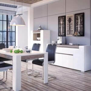 Holland Wide 4 Door 2 Drawer Sideboard (inc. Plexi Lighting) - Sideboards - Home Store UK