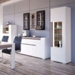 Holland Tall Narrow Glazed Display Cabinet with Internal Shelves ( inc. Plexi Lighting) - Display Cabinets - Home Store UK