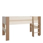 Perry For Kids Mid Sleeper in Whitewash Grey Brown Lacquered - Kids Room - Home Store UK
