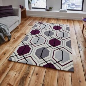 Hong Kong 7526 Cream/Dark Purple - Rugs - Home Store UK