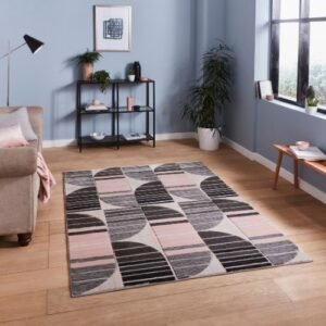 Pembroke HB33 Grey/Rose - Rugs - Home Store UK