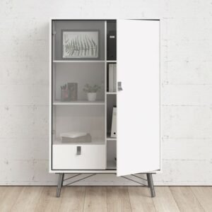 Stevens China Cabinet 1 Door 1 Glass Door 1 Drawer - Display Cabinets - Home Store UK