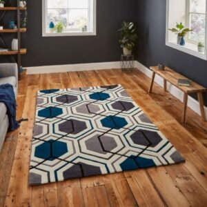 Hong Kong 7526 Grey/Navy - Rugs - Home Store UK