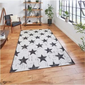 Santa Monica 48648 White/Black - Rugs - Home Store UK