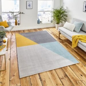 Vancouver 18487 Grey/Blue/Yellow - Rugs - Home Store UK