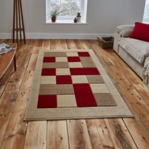 Matrix MT04 Beige/Red - Rugs - Home Store UK