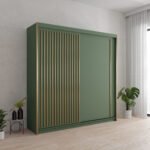 Pesto Sliding Wardrobe, Green Sliding Wardrobes Home Store UK