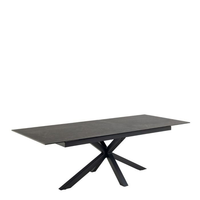 Paradise Extendable Dining Table with Ceramic Black Top 200cm.- Front Side 3 - Dining Tables - Home Store UK