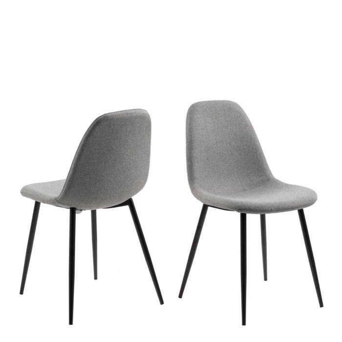 Emma Dining Chair in Light Grey Set of 4. - Both Sides - Dining Chairs - Home Store UK.