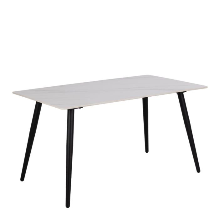 Oxford Ceramic Dining Table in White.- Left Side - Dining Tables - Home Store UK.