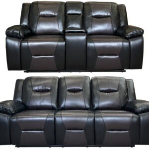 MILAN 3+2 RECLINER LEATHER AIRE SOFA.
