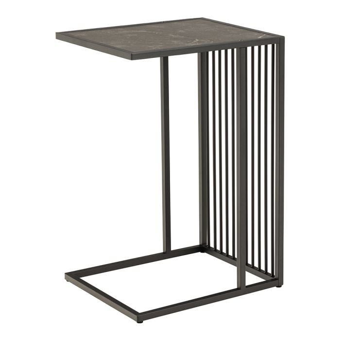Greystone Tall Side Table in Black.- Right Side - Side Tables - Home Store UK.